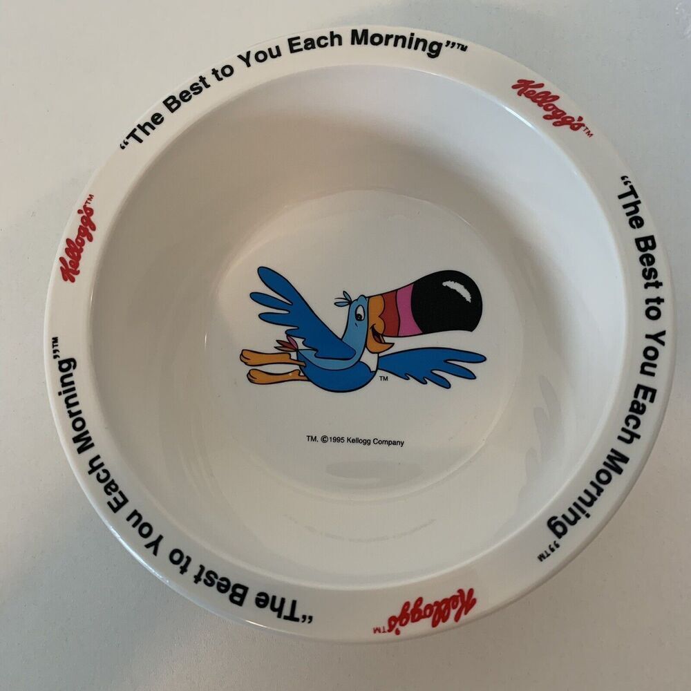 Vintage 1995 Kellogg’s Cereal Bowl Character Toucan Sam 6 Inch Diameter Mint